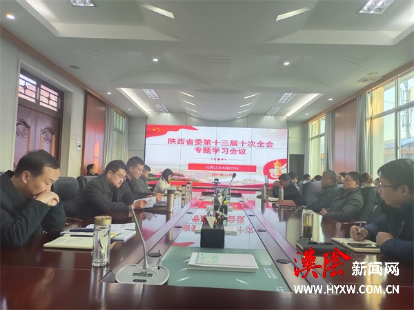 汉阴县乡村振兴局组织学习省委十三届十次全会精神