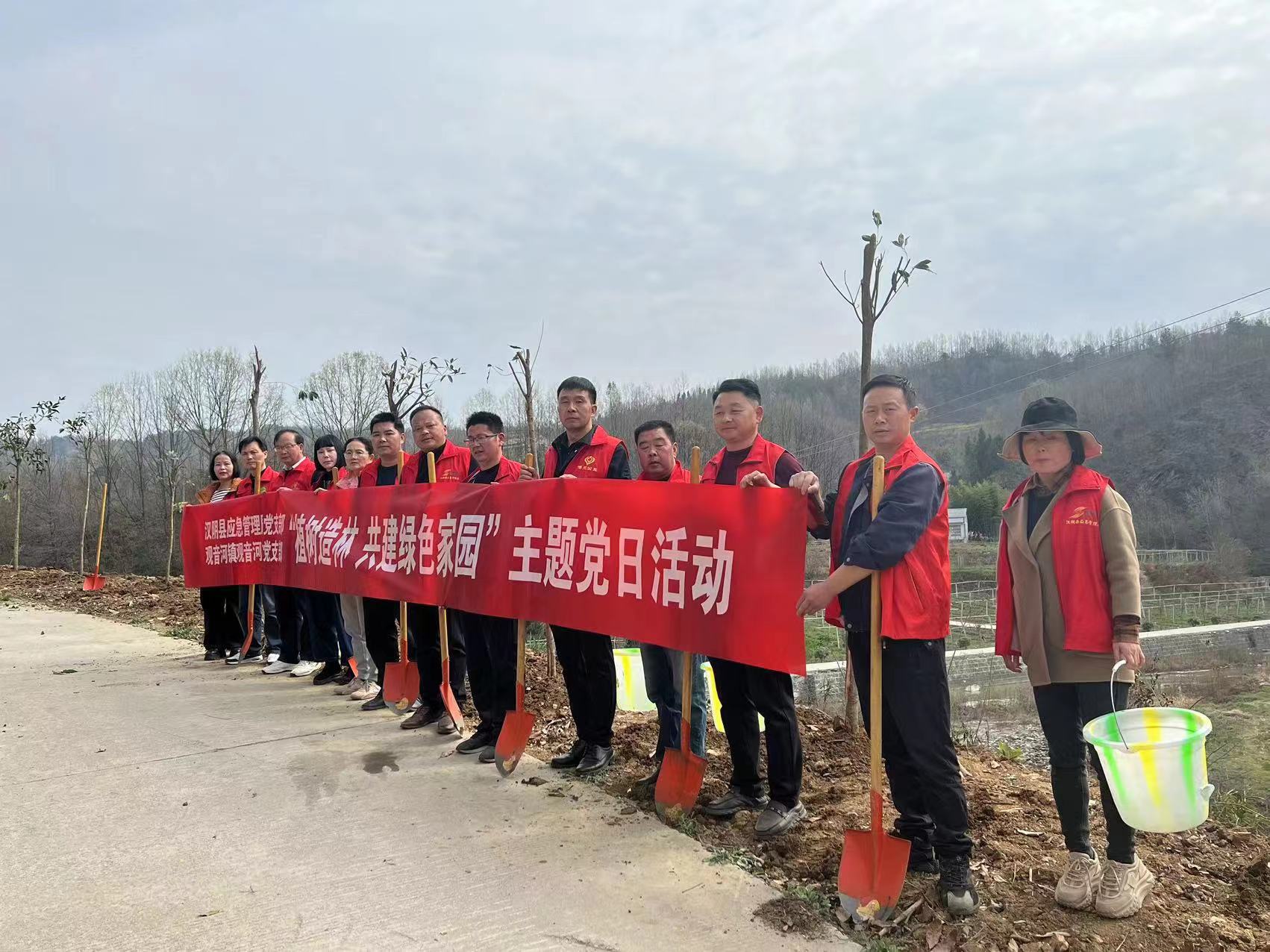 汉阴县应急管理局开展义务植树活动