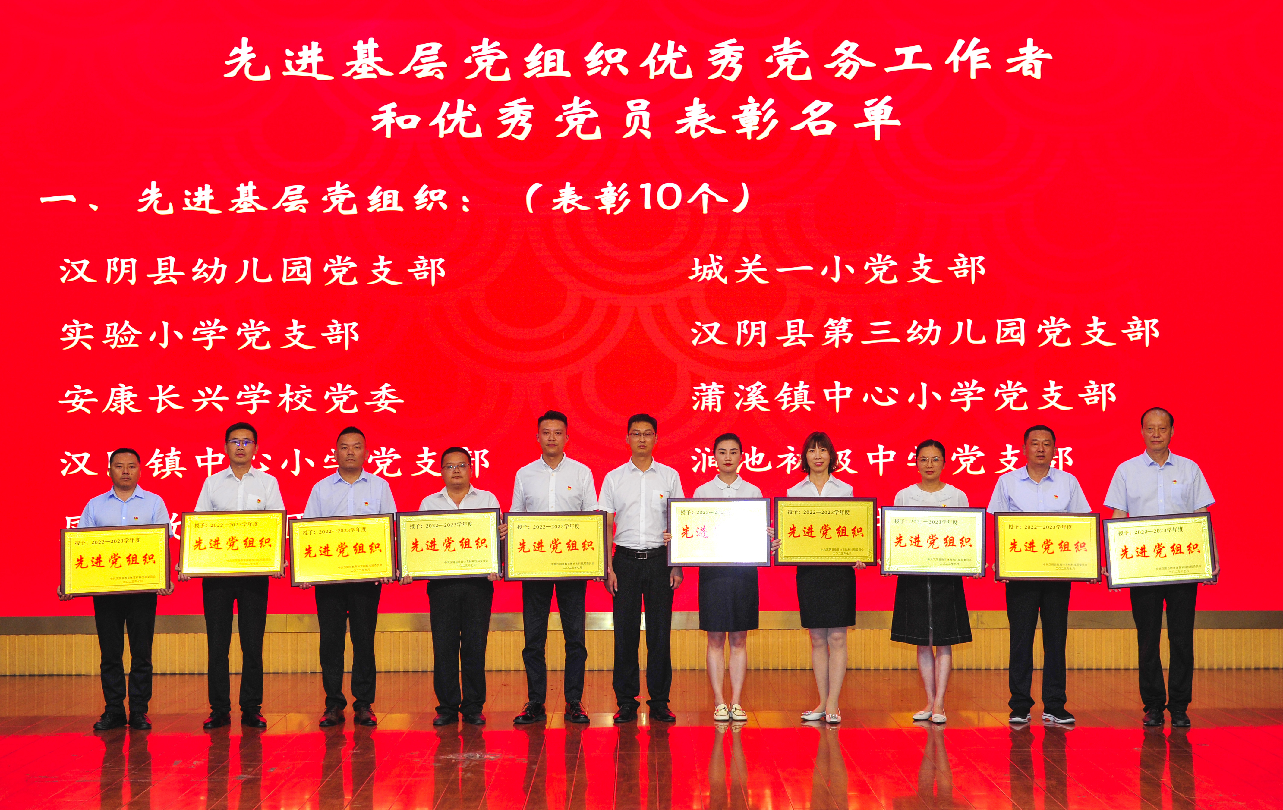 汉阴县实验小学获评汉阴县教体系统“先进党组织”称号