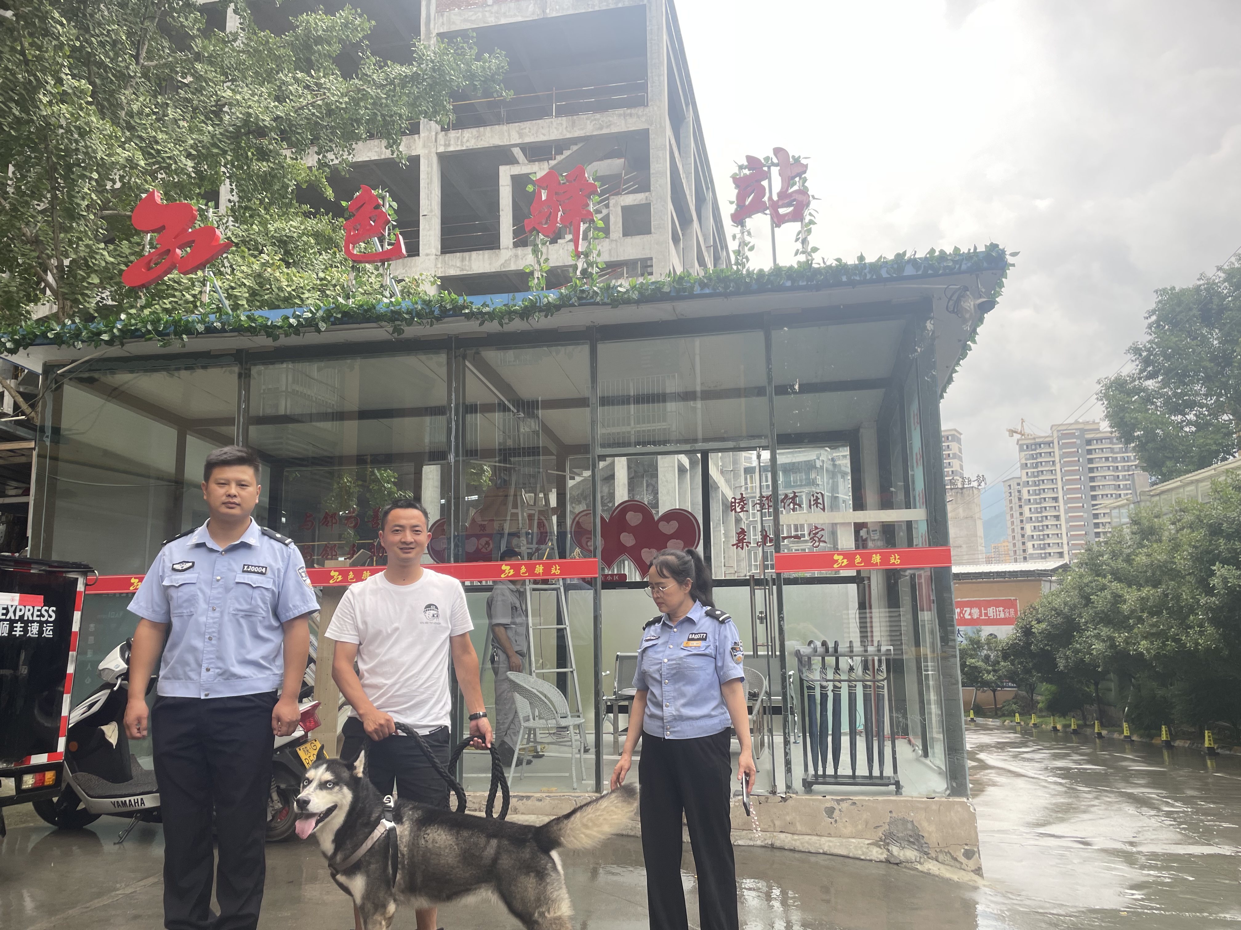 城关镇李家台社区：大型犬突闯小区 驻村民警迅速徒手控制消除安全隐患
